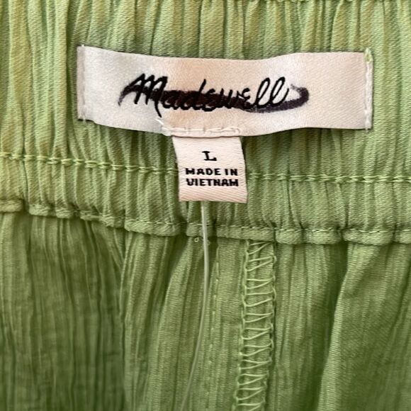 *Discolor on Leg* Madewell NWT Crinkled Crepe Straight-Leg Crop Pants Size Large - Picture 14 of 14